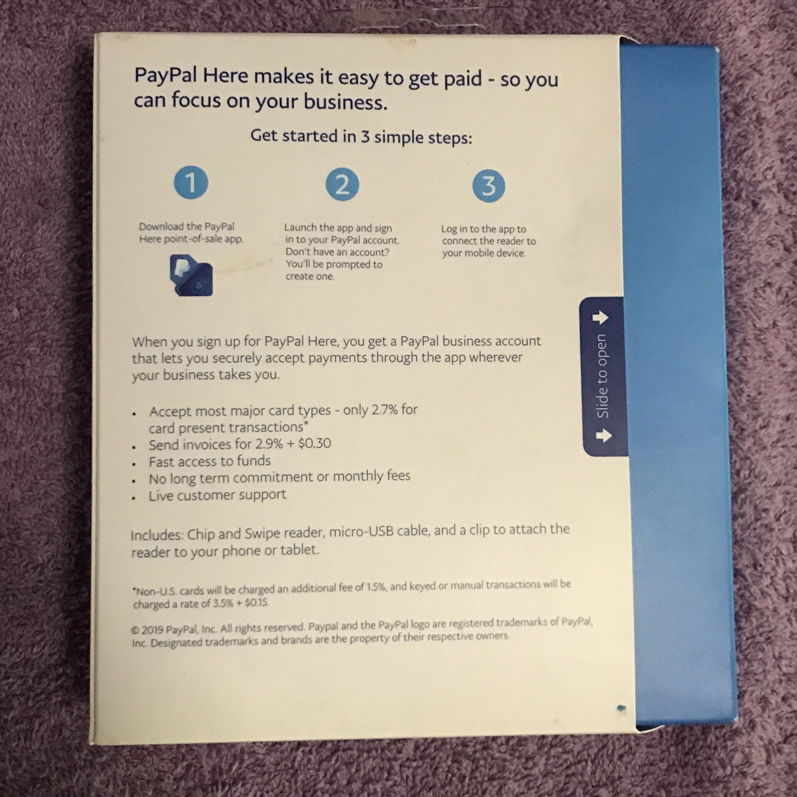 PayPal PCSUSDCRT Chip and Swipe Reader – Black