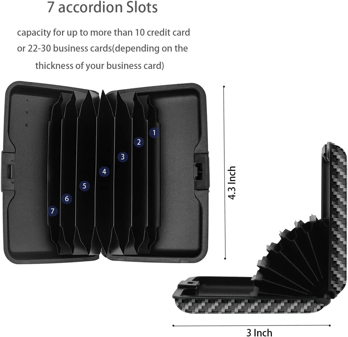 Slim Hard Card Holder Wallet for ID and Credit Cards Carbon Fiber RFID Blocking