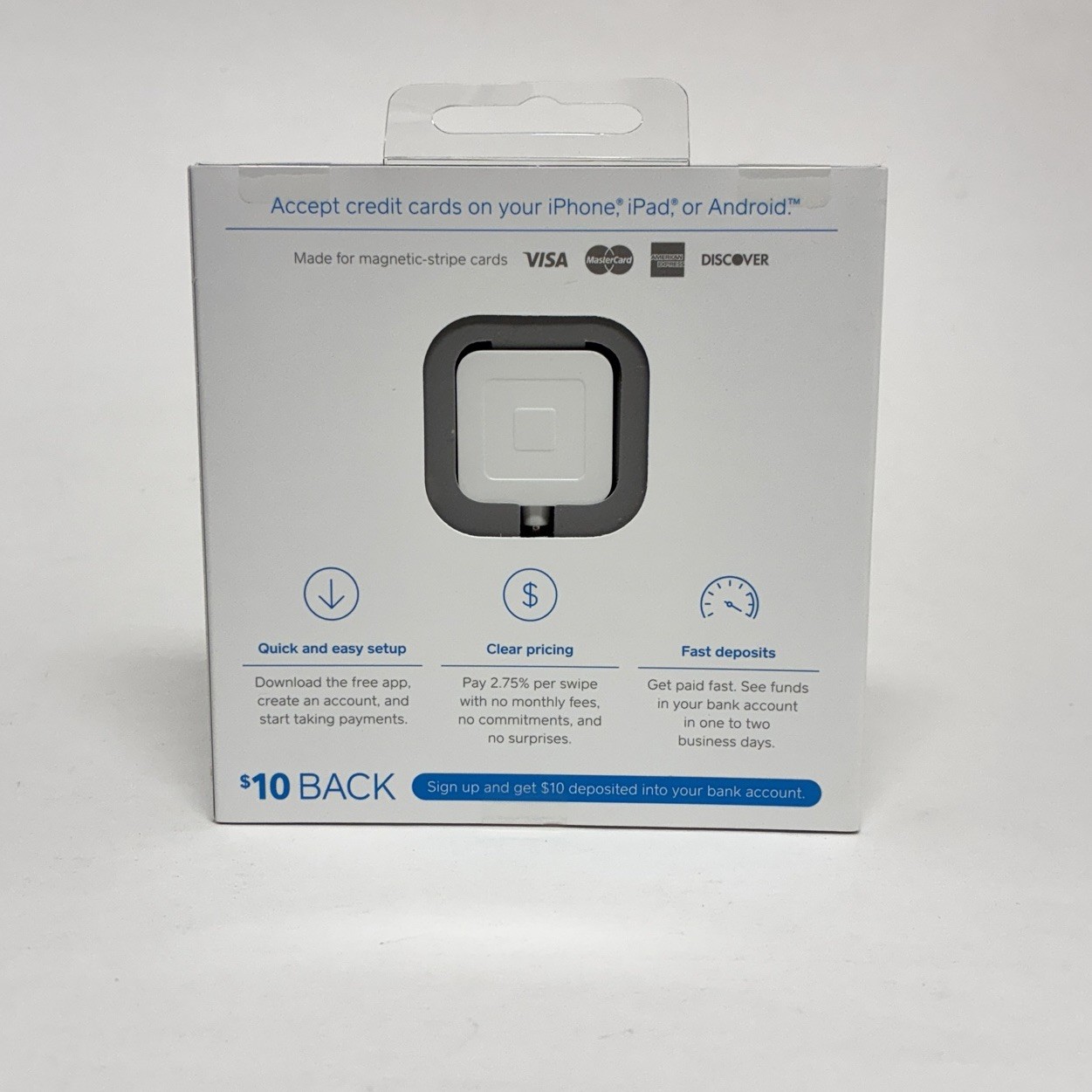 SQUARE Magstripe Credit Debit Card Reader 3.5mm Jack| iPhone iPad Android SEALED