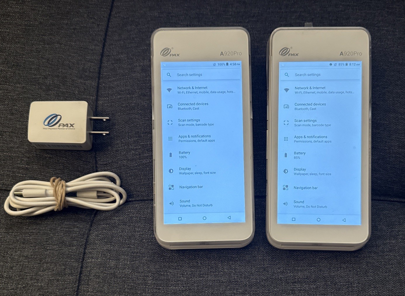 Lot Of 2 PAX A920 PRO Mobile Credit Card Reader Terminal Factory Reset Working