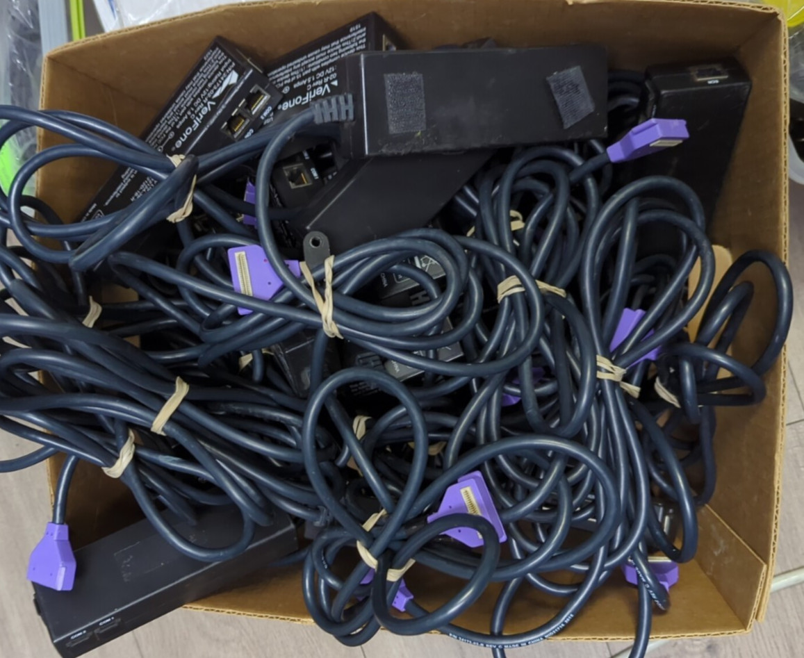 Lot of 2 VeriFone 24173-02 12V DC 1.5 Amps Purple Cables