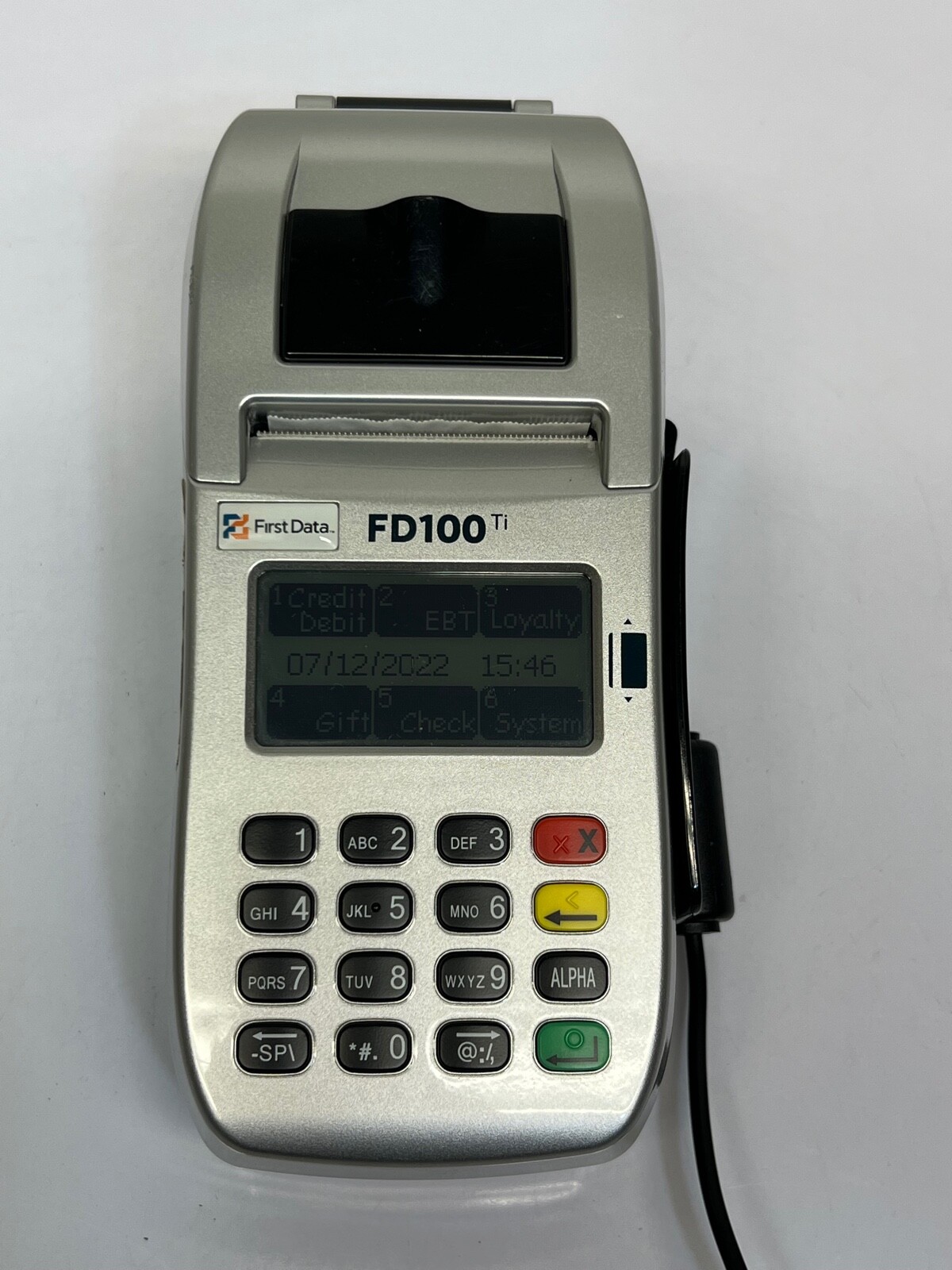 First Data FD100ti Silver Credit Card Terminal – Power cord