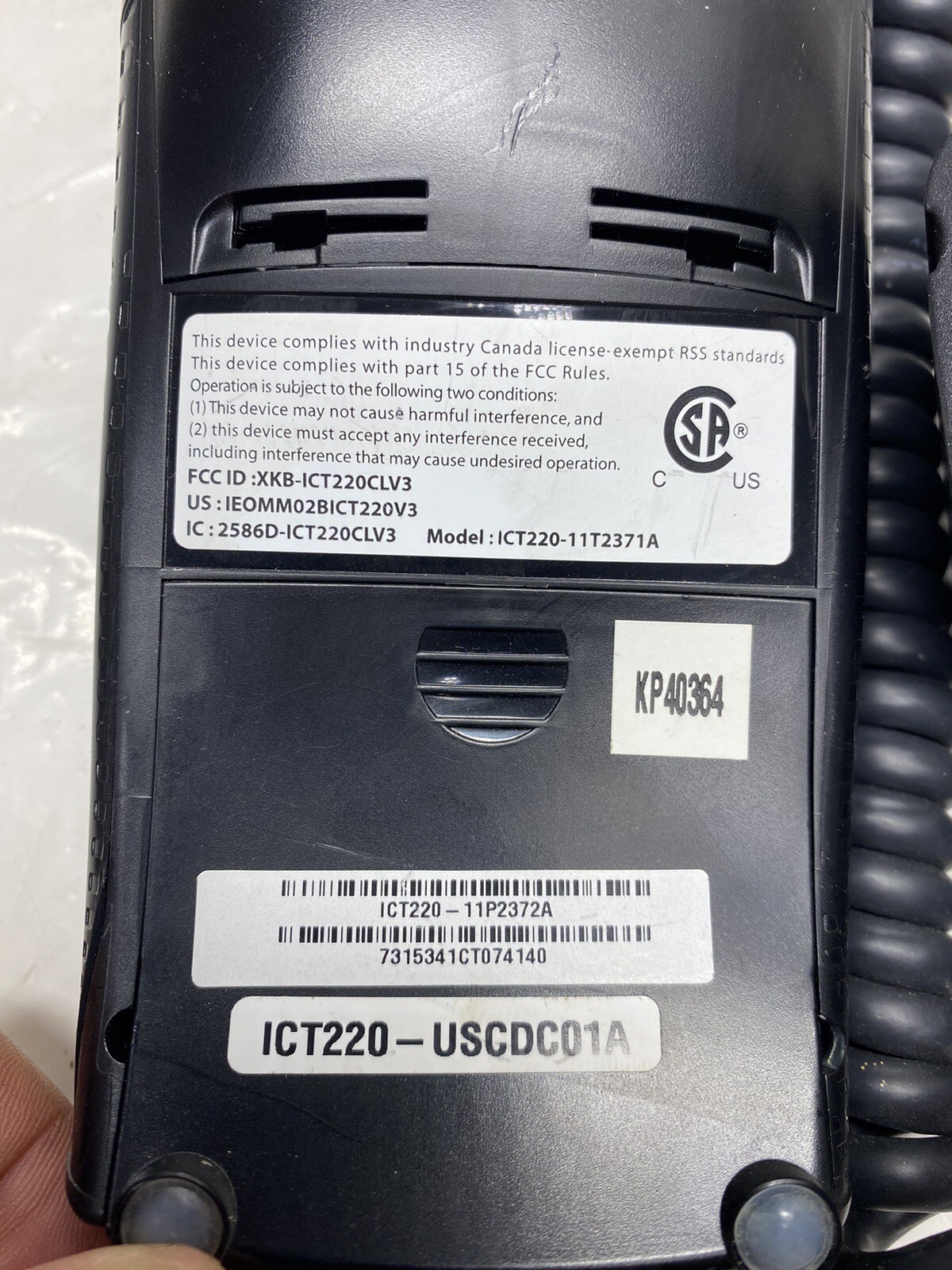 Ingenico iCT220-11T2371A Credit Card Terminal with Chip Reader. “Used”
