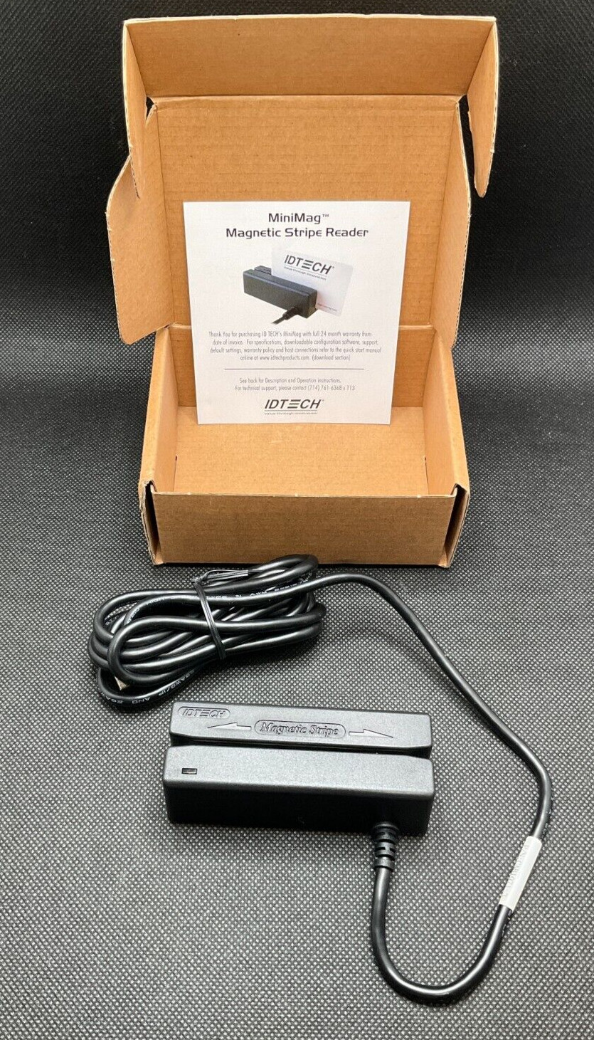 ID Tech MiniMag Credit Card Reader (USB) IDMB-334112B ✅❤️✅ NEW OPEN BOX! ✅❤️✅