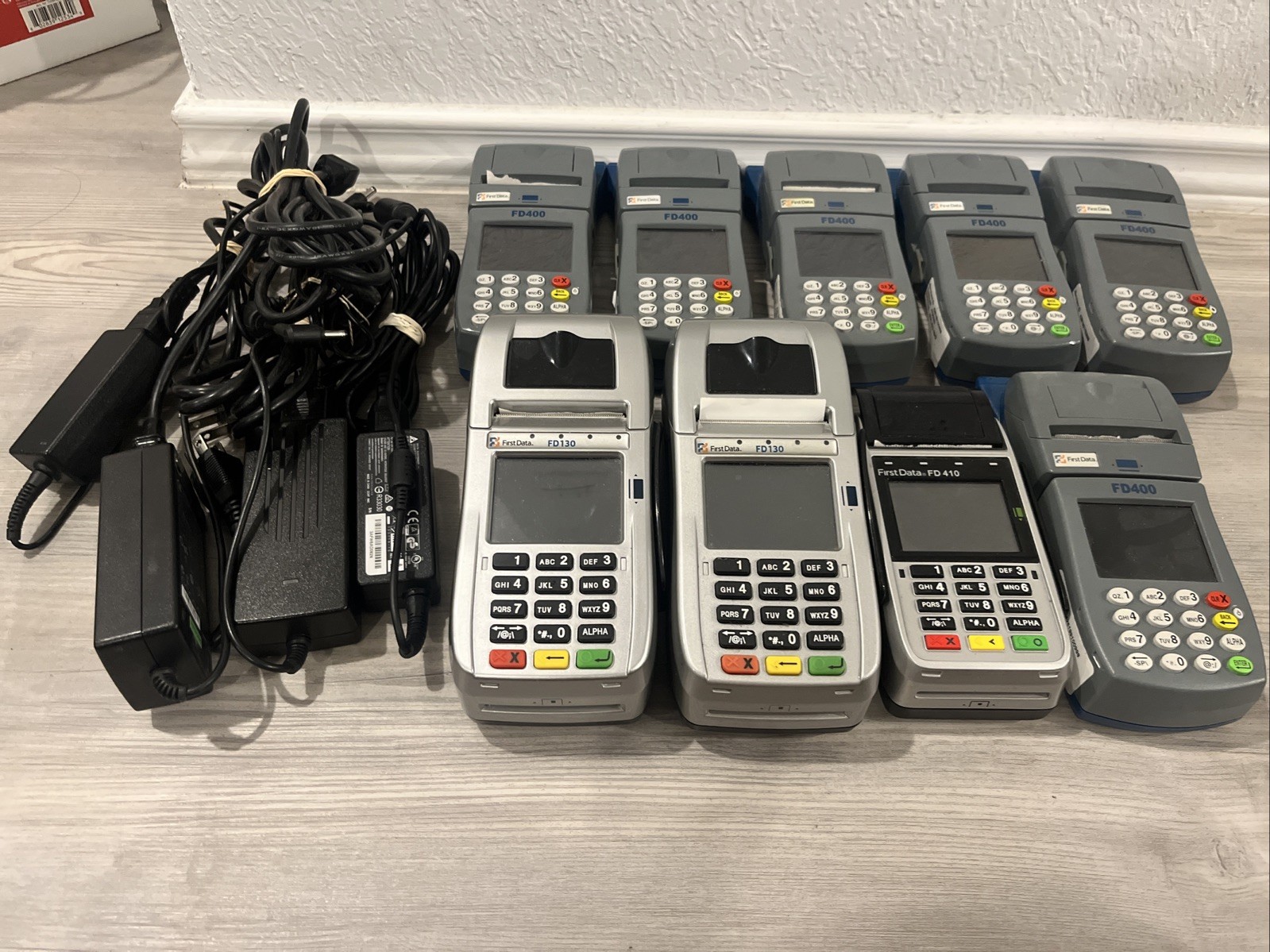 Lot Of 9 First Data FD 400/FD 130/FD 410 Pinpad Credit Card Reader