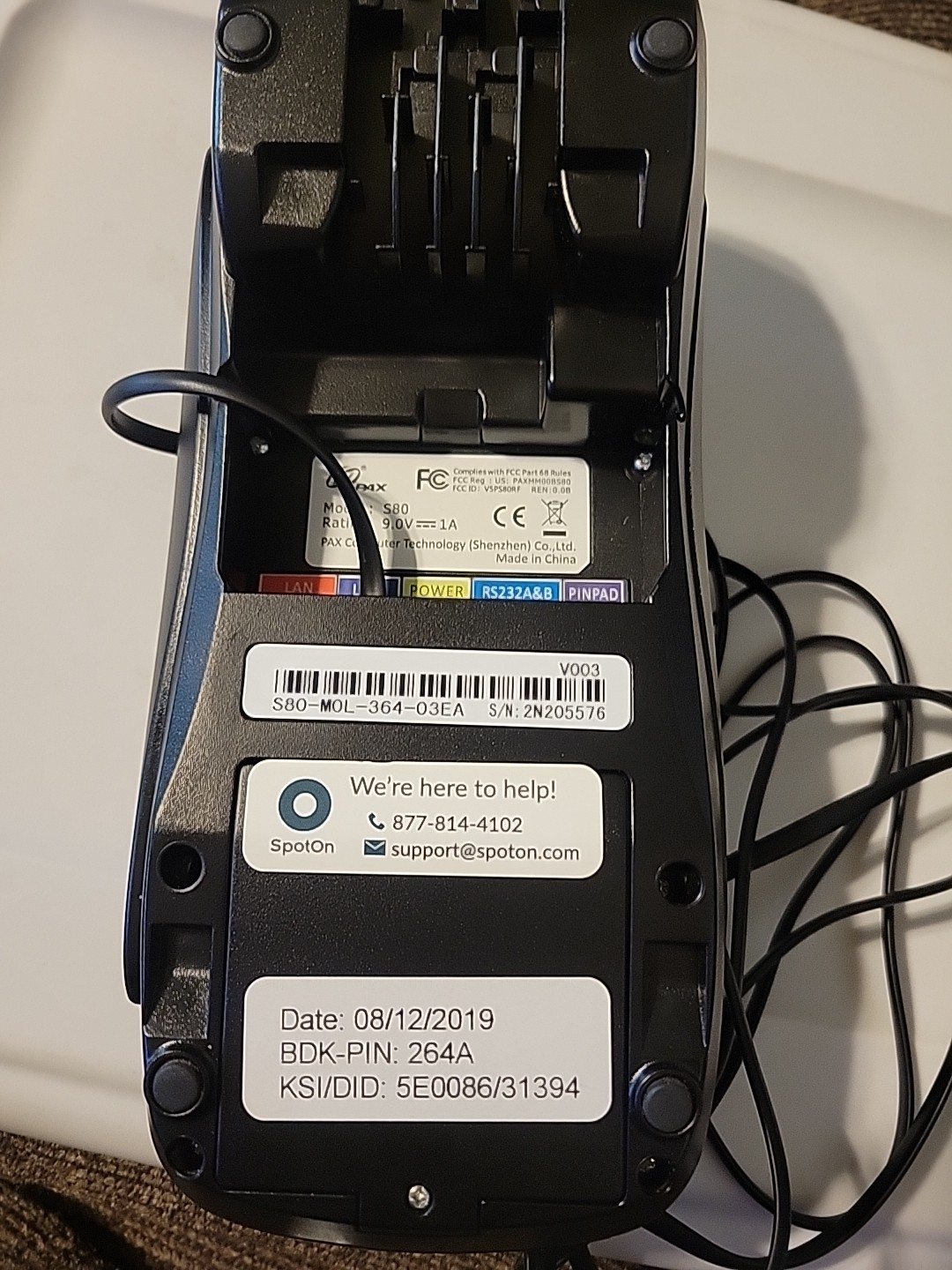 PAX S80 EMV NFC Credit Card Machine – S80-M0L-364-03EA