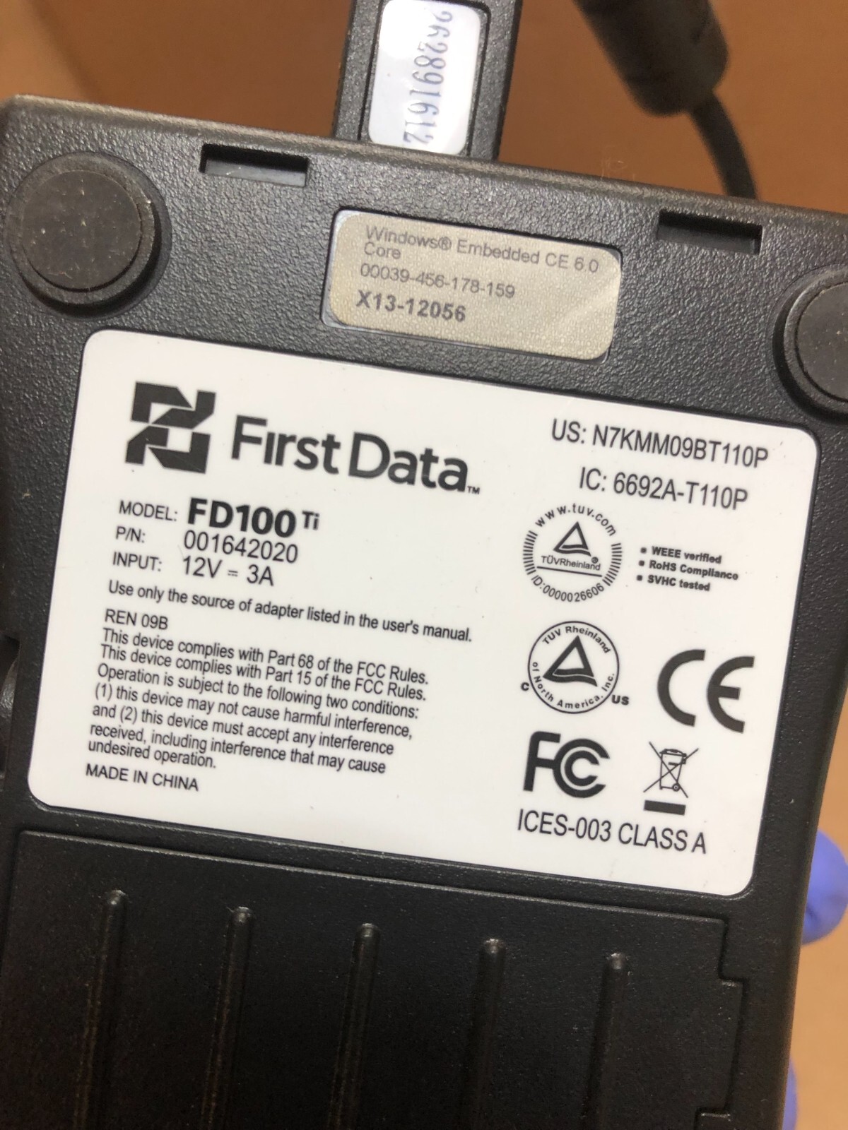 First Data FD35, EMV NFC Dial/IP Credit Card Pin-Pad with FD100Ti included ~