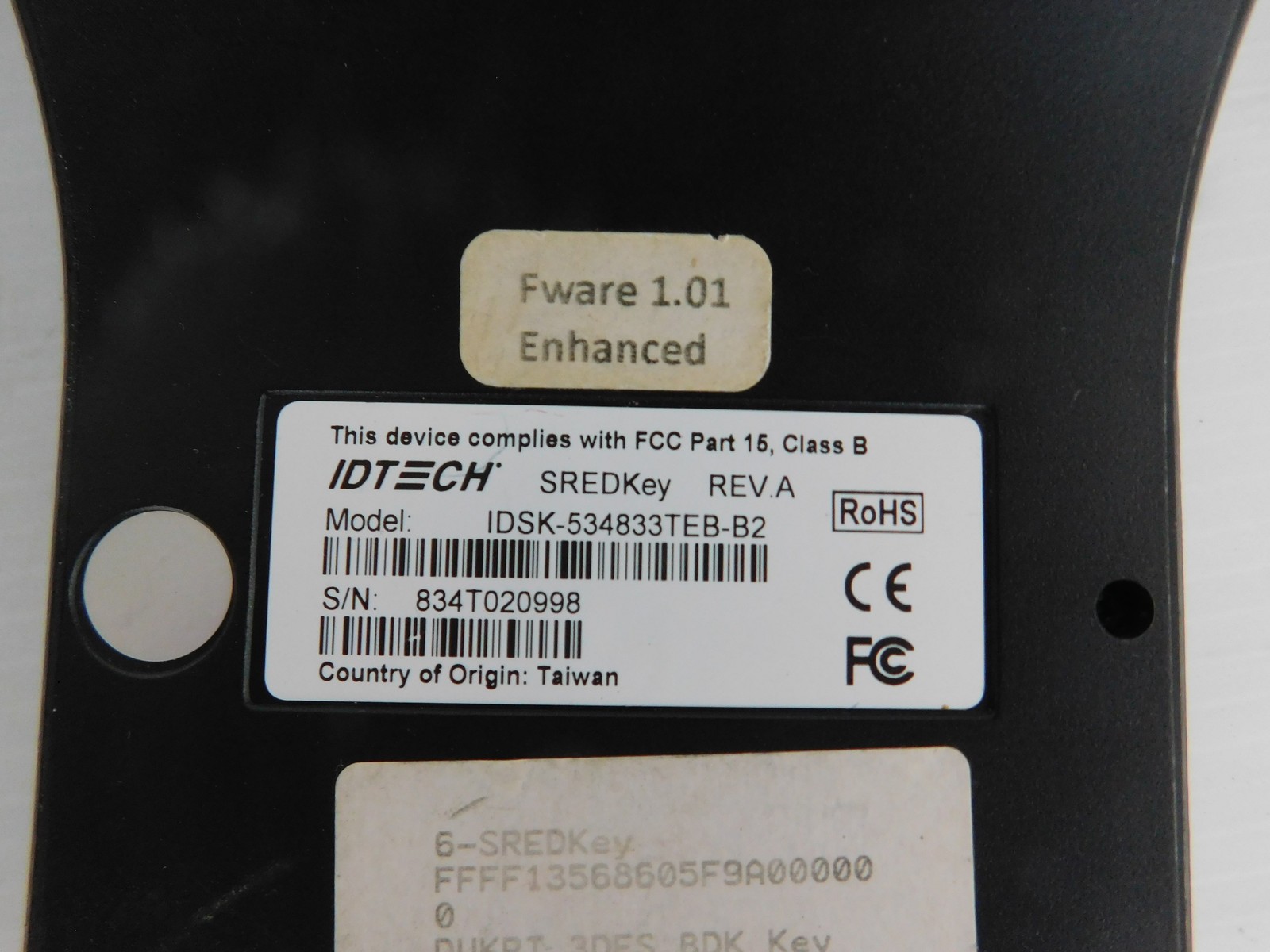 ID TECH MODEL IDSK-534833TEB-B2 MAGSTRIPE READER (JSP60)