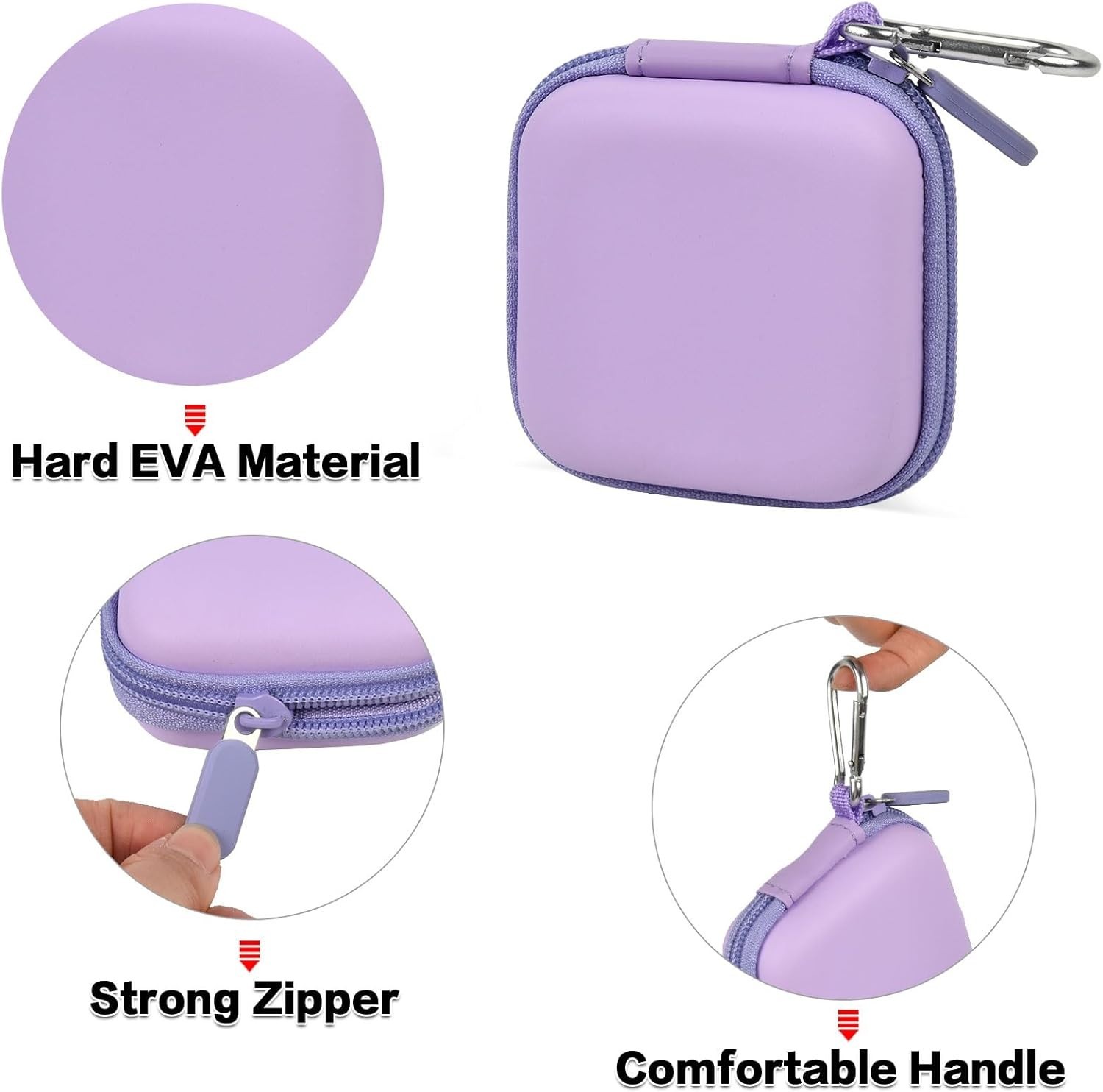 Durable Purple Card Reader Case with Carabiner for Square EMV Payment Solutions