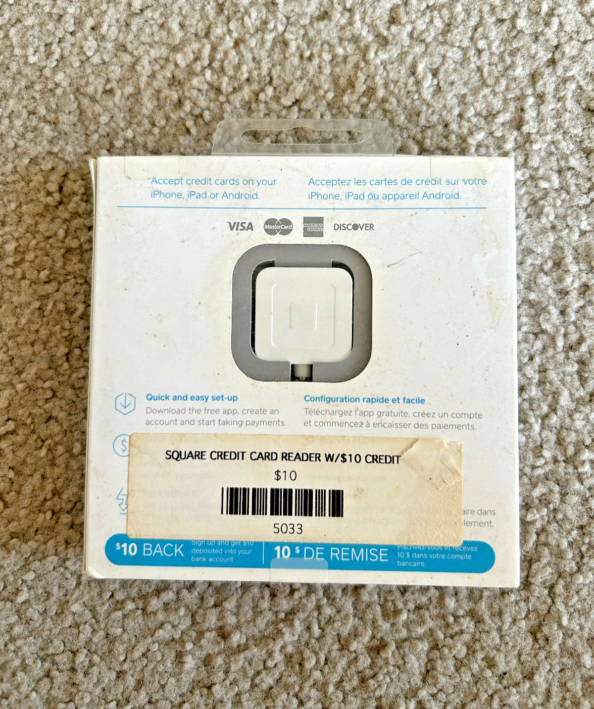 Square Magnetic Stripe Credit Card Reader for iPhone Android POS New Sealed Box