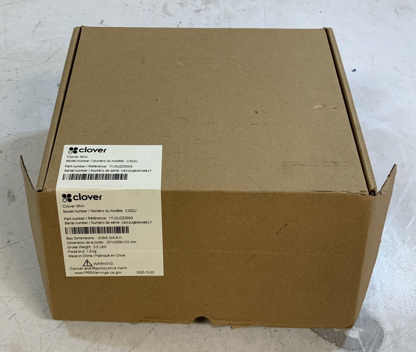 Clover Mini POS System & Credit Card Terminal Model: C302U NS R1A