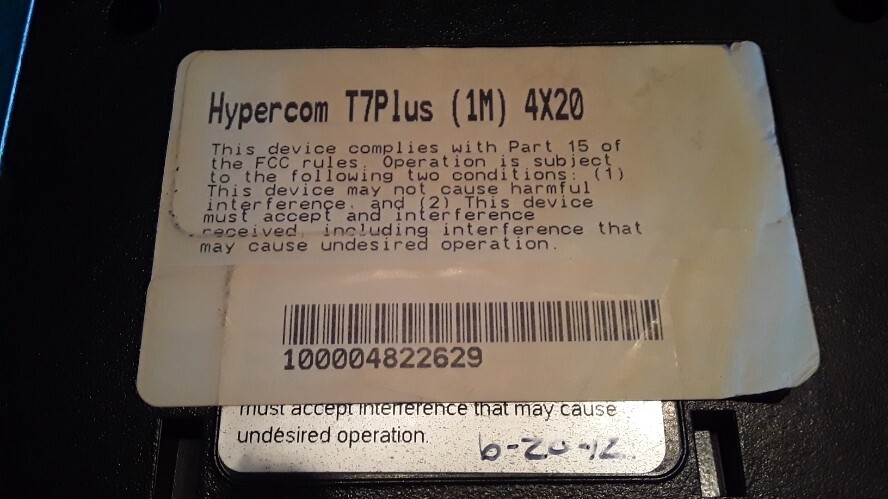 HYPERCOM T7 PLUS,1MB MEMORY,REFURBISHED USED CREDIT CARD MACHINE-DIAL UP MODEM