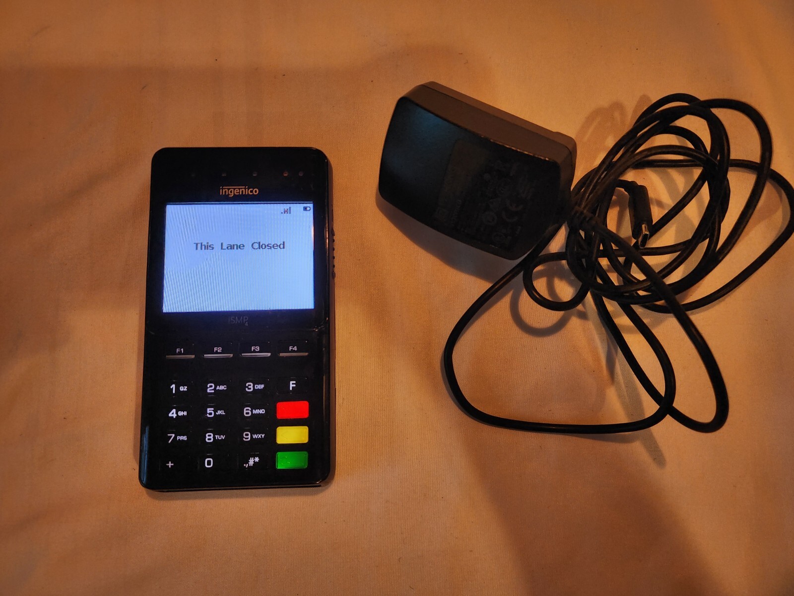 Ingenico ISMP4 Credit Card Reader with Barcode Scanner Works