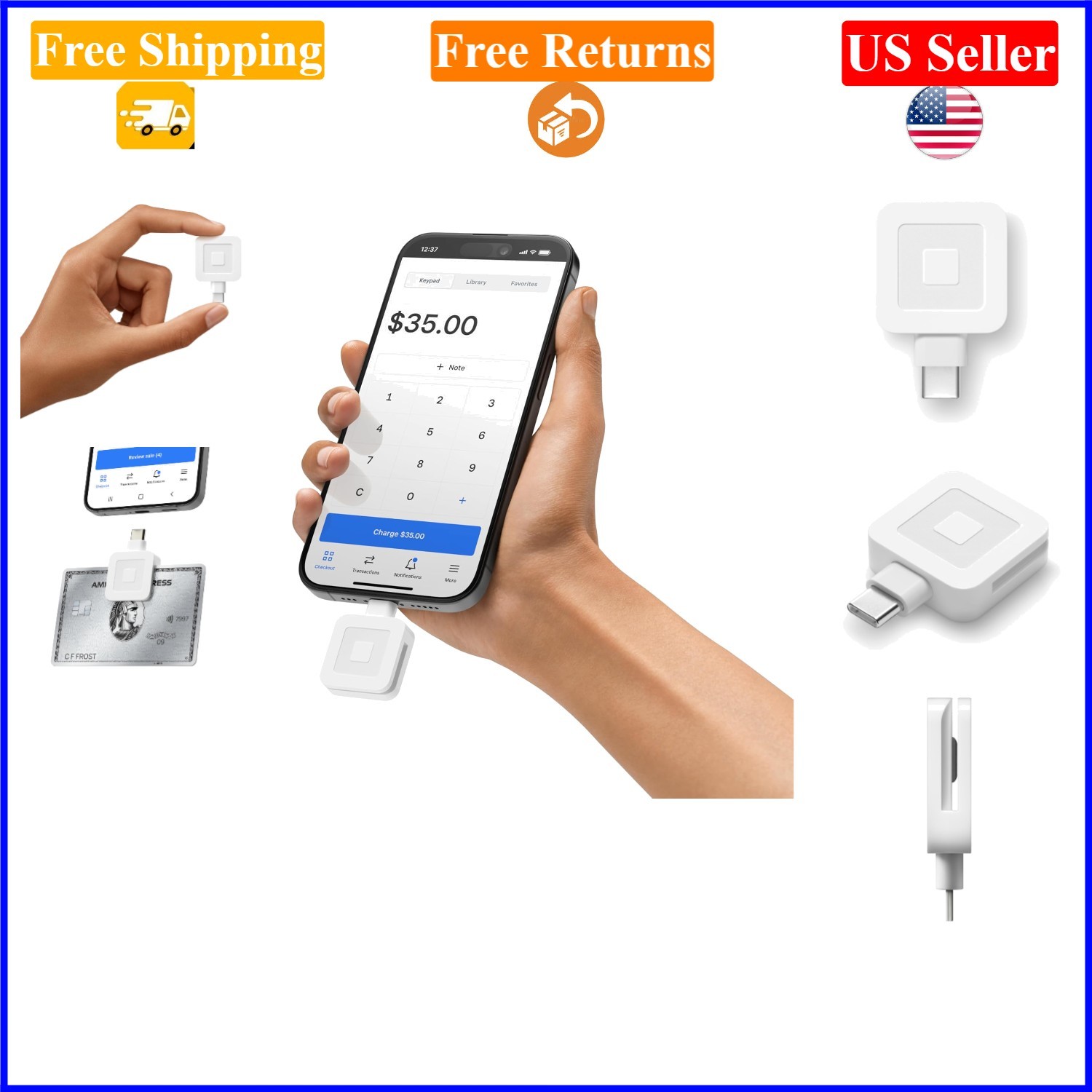 USB-C Magnetic Stripe Card Reader for Apple & Android Devices