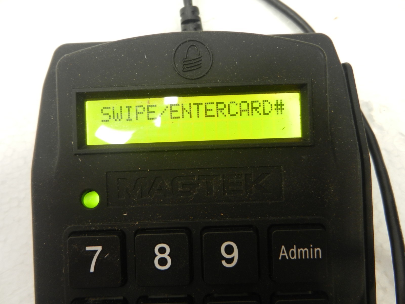 MagTek 21087008 SCRA Dynapad Magnetic Card Reader Keypad – Black USB –Used