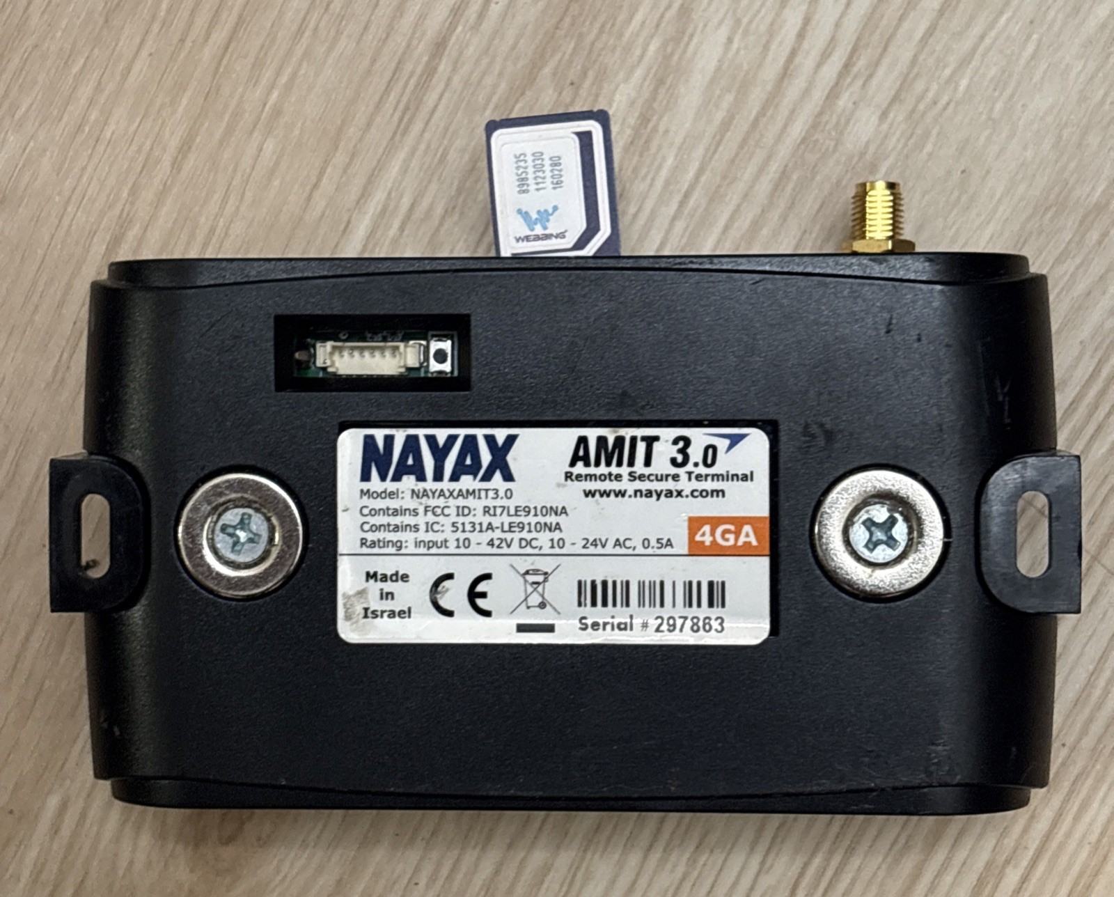 Nayax AMIT 3.0 VPOS Wired Credit Card Terminal Reader Cables TRANSFER RDY *READ*