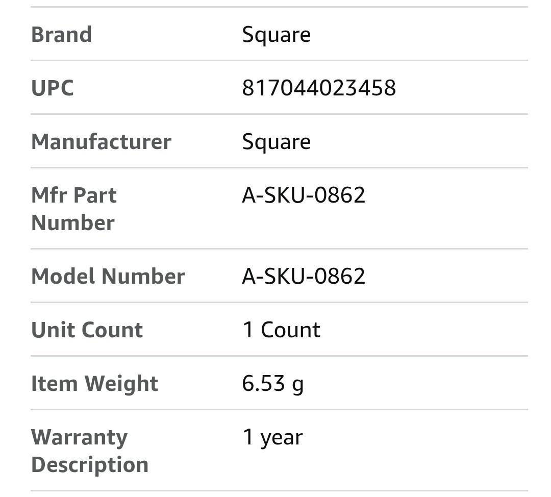 Square Credit Card Reader for Contactless and Chip Machine 2nd Gen.