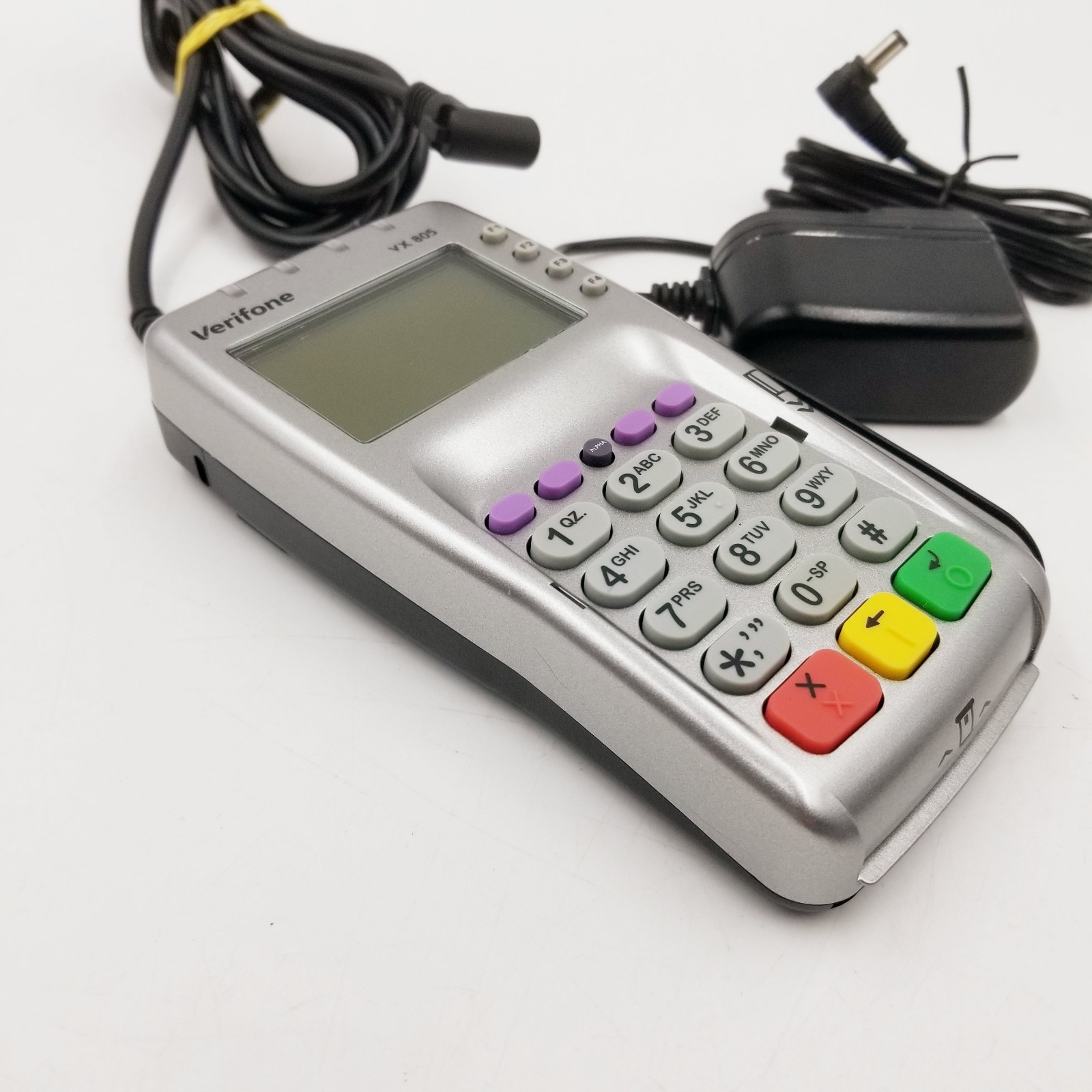 VeriFone VX805 CTLS Pin Pad Tamper Chip Credit Card Reader Power Cord VX 805
