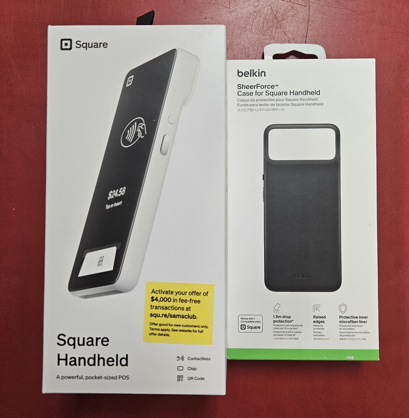 Square Handheld Portable Credit Card Machine and Belkin SheerForce Case Bundle