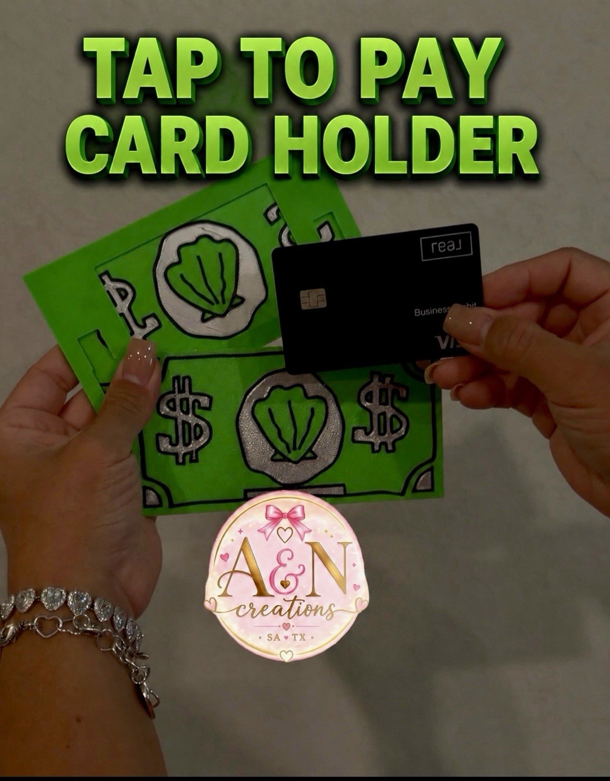 Credit Card Tap To Pay, Contactless Pay Card Holder Shell Dollar