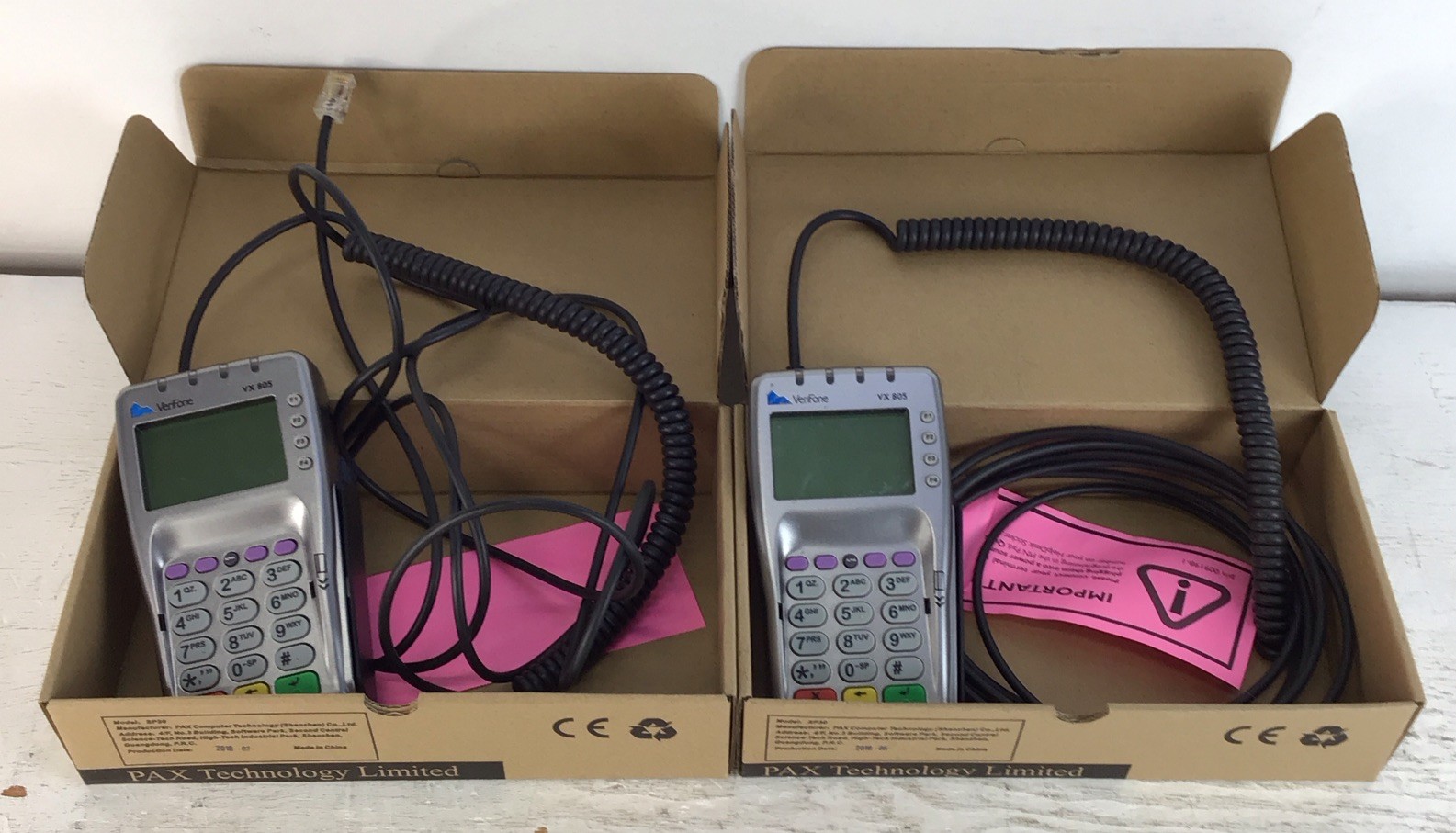 Lot of 2 VeriFone VX805 CTLS Pin Pad Chip/Card Reader