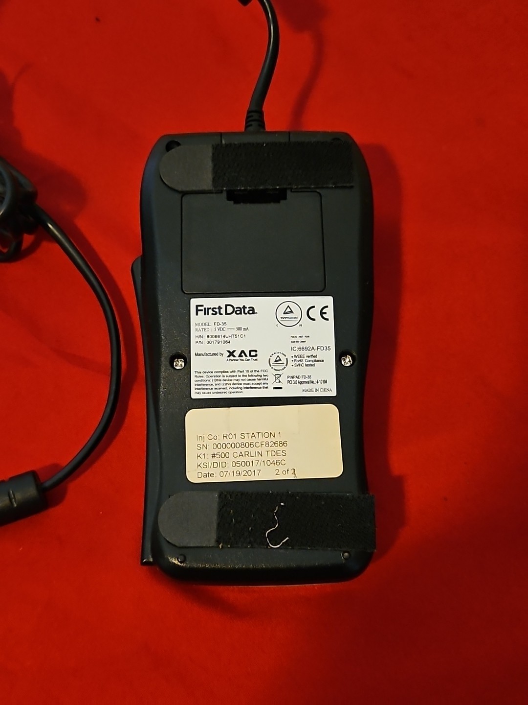 First Data FD-35 Pin Pad Credit Card Reader USB Tested