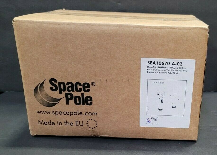 New SpacePole SEA10670-A-02 Duratilt: Ingenico ISC250 100mm Pole + Mount Black