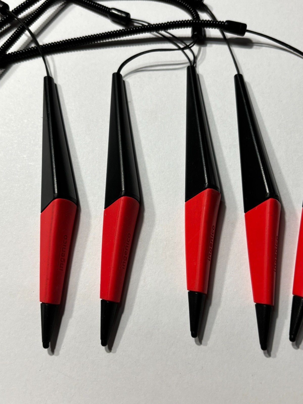 LOT of 5 Ingenico Lane 7000 / 8000 Magnetic Stylus Pen Red Grip great condition