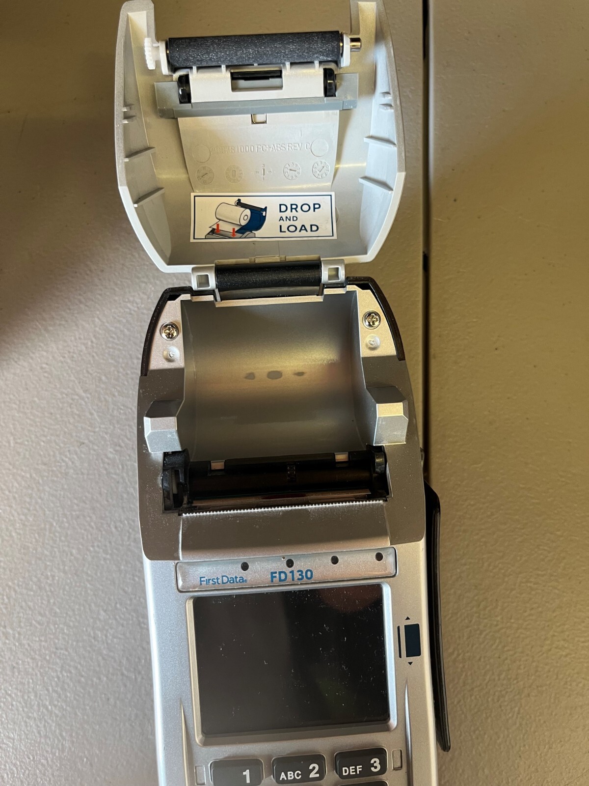 FIRST DATA FD130 Credit Card Reader w/Printer, Paper Roll & AC Adapter