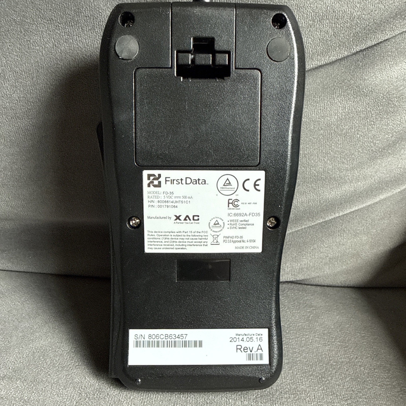 First Data Pin Pad With Wells Encryption – Gray EMV Apple Pay Android Pay & Tap