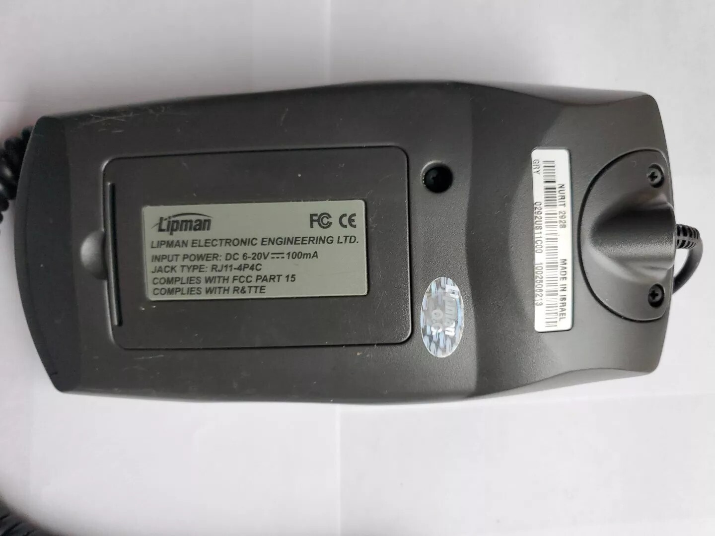 Lipman Nurit 292 Pin Pad ONLY Replacement With RJ11 Cord