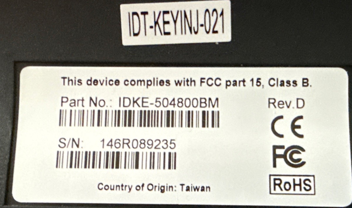 IDTECH SecureKey M100/ M130 ENCRYPTED KEY PAD IDKE-504800BM USB. NEW. NO BOX