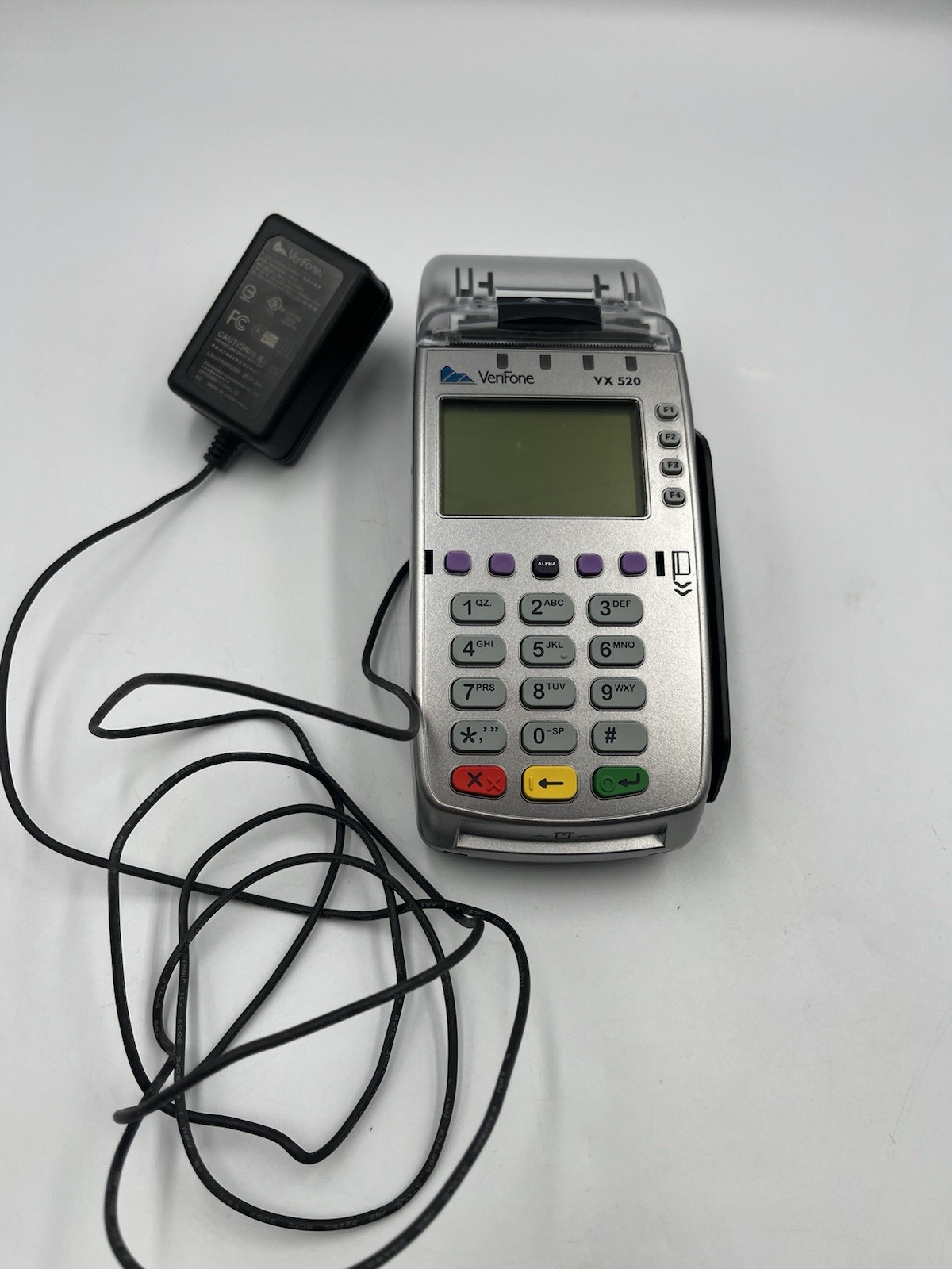 Verifone VX520 CREDIT / DEBIT Card POS Terminal With Power Cord AS IS NO BACK SE