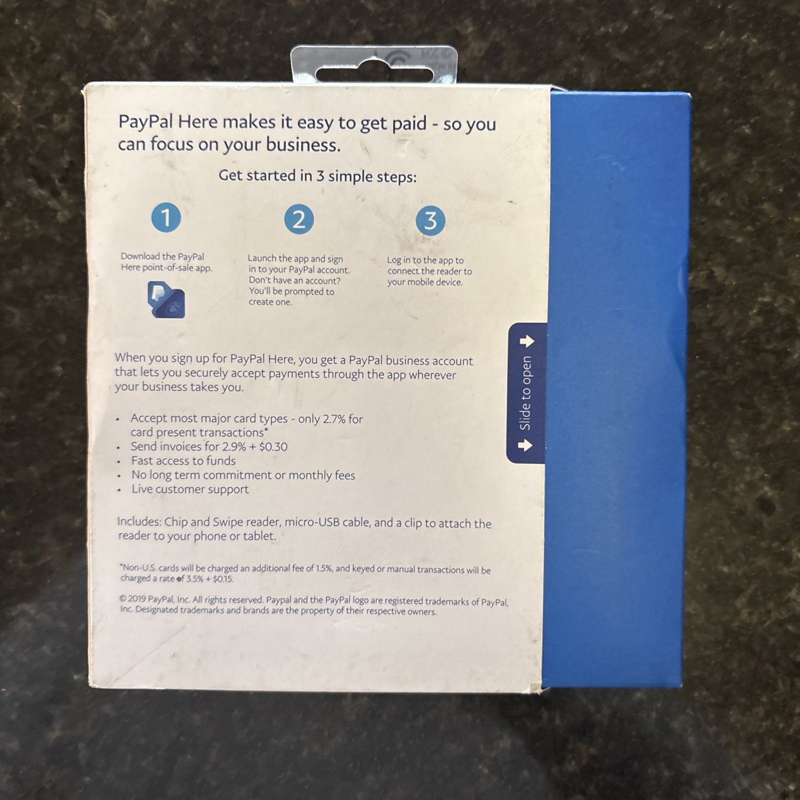 PayPal PCSUSDCRT Chip and Swipe Reader – Black