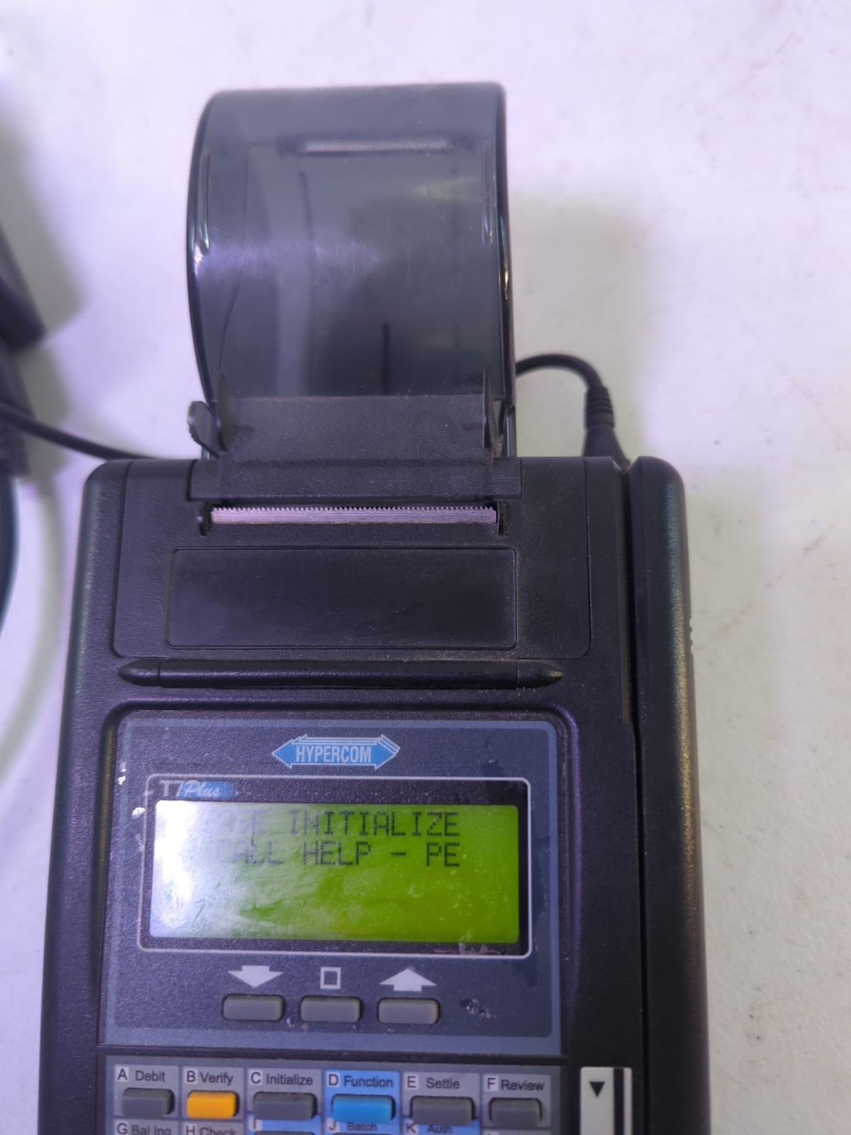 HYPERCOM T7Plus Credit Card Reader Terminal with Power Supply 010218-012 ZH