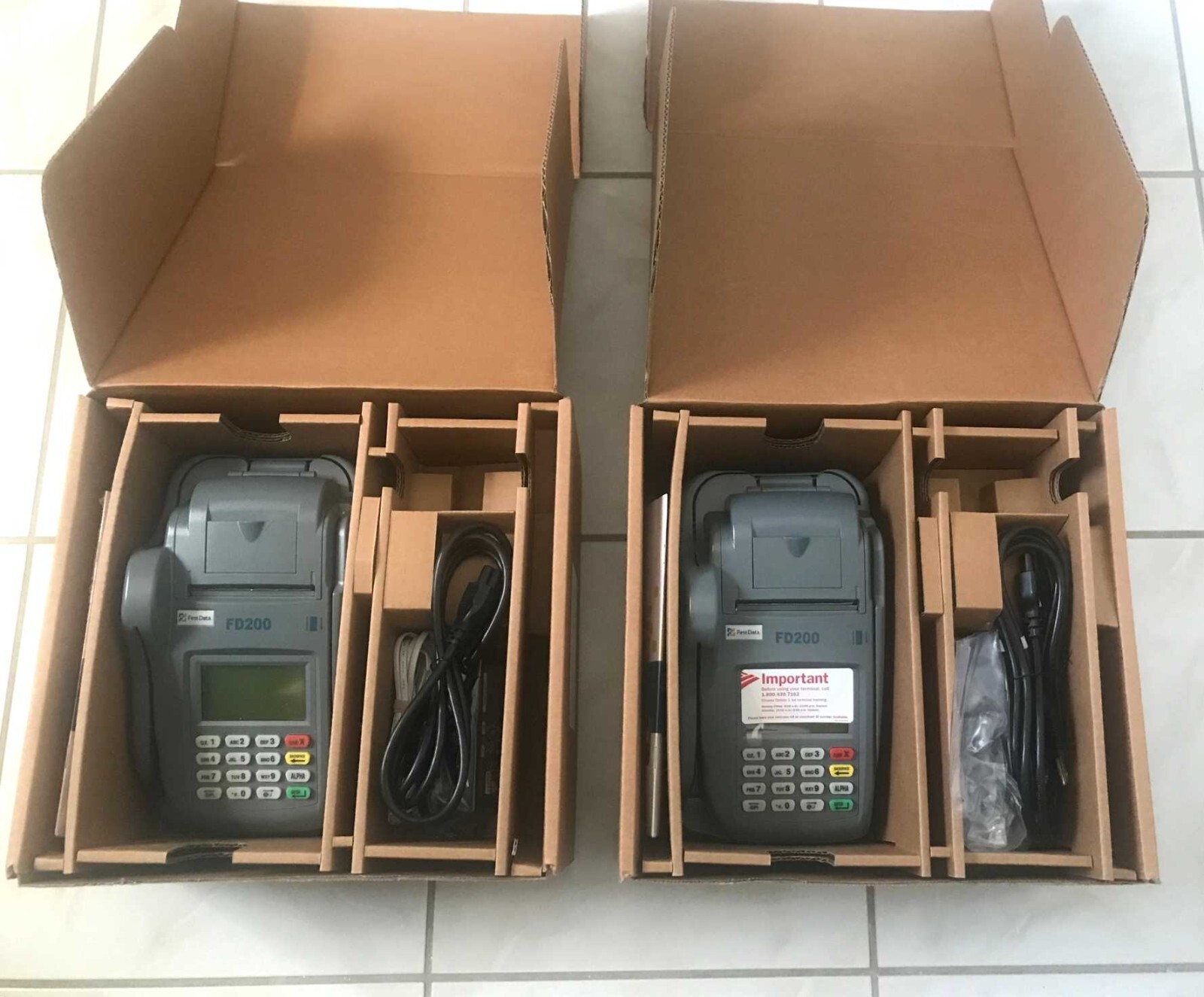 First Data FD200 Credit Card Terminals, Package of Two Terminals, New Open Box