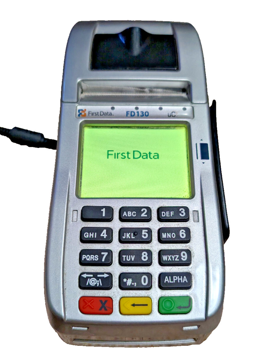 FIRST DATA FD130 – 001805064 Credit Card Terminal w/Paper and Power Adapter