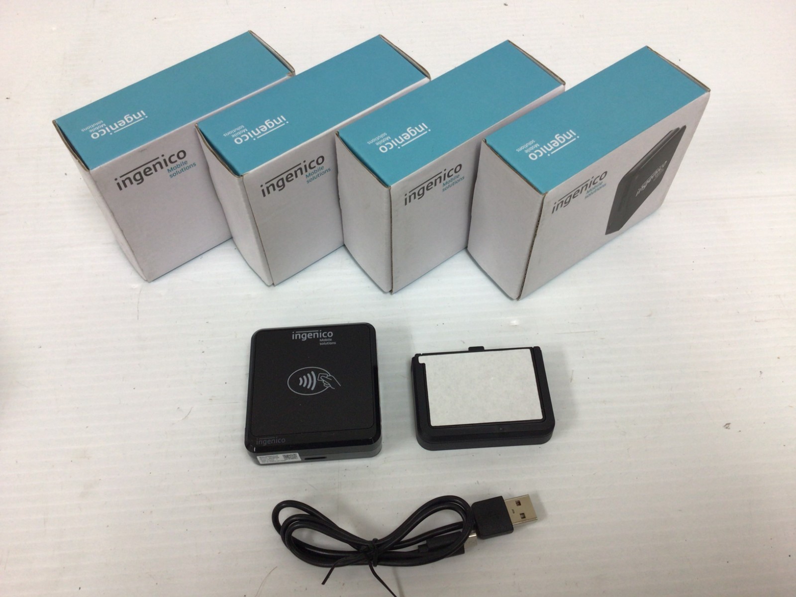 (LOT OF 4) Ingenico Mobile Solutions RP457C Mobile Tap Chip Payment Card Reader