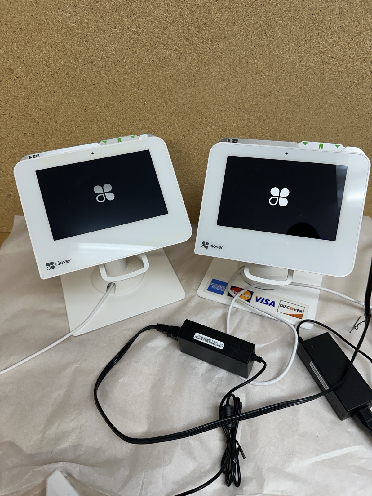 2 CLOVER Mini 2nd Generation C302U Credit Card Reader POS System PASSWORD LOCKED