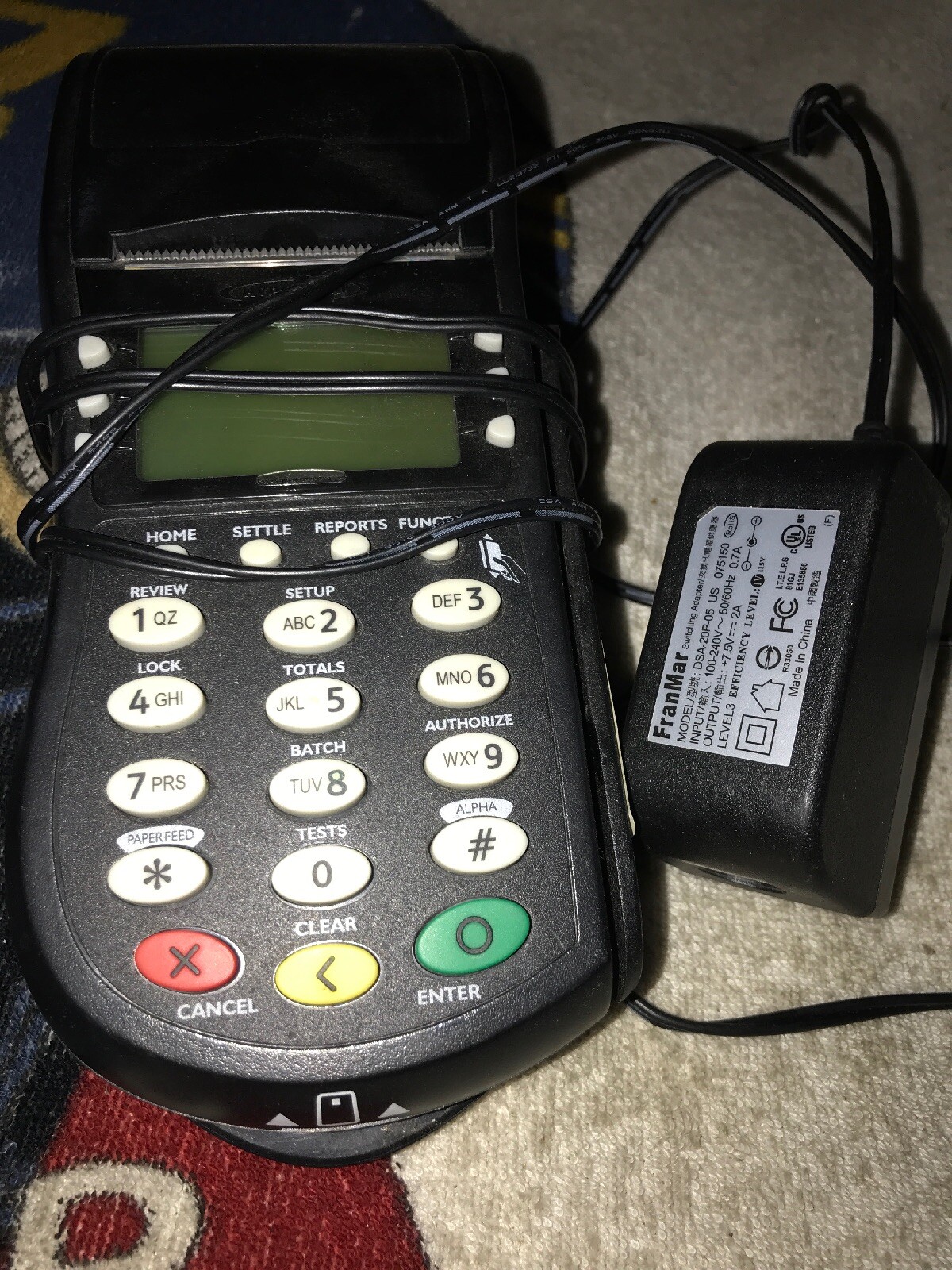 Credit Card Reader/Terminal Equinox T4205 With Power Cord Tested For Power