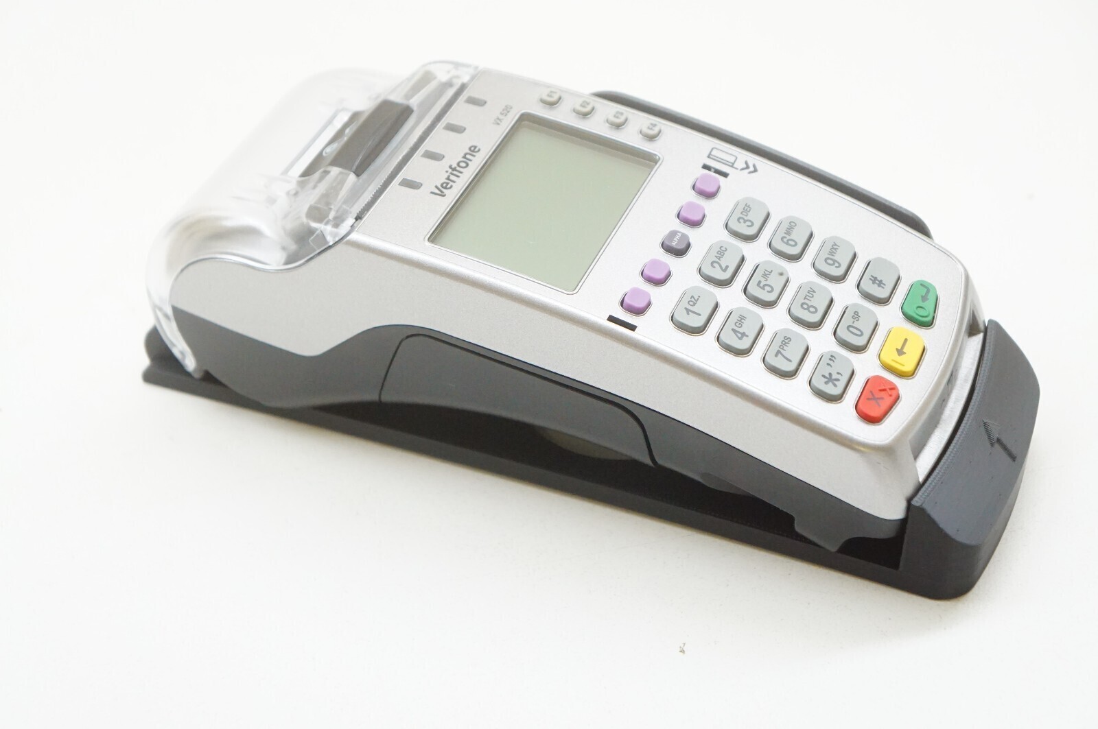 Angled Desk Stand Kiosk Mount for Verifone VX520 Reader, Wall Mount Secure Plate