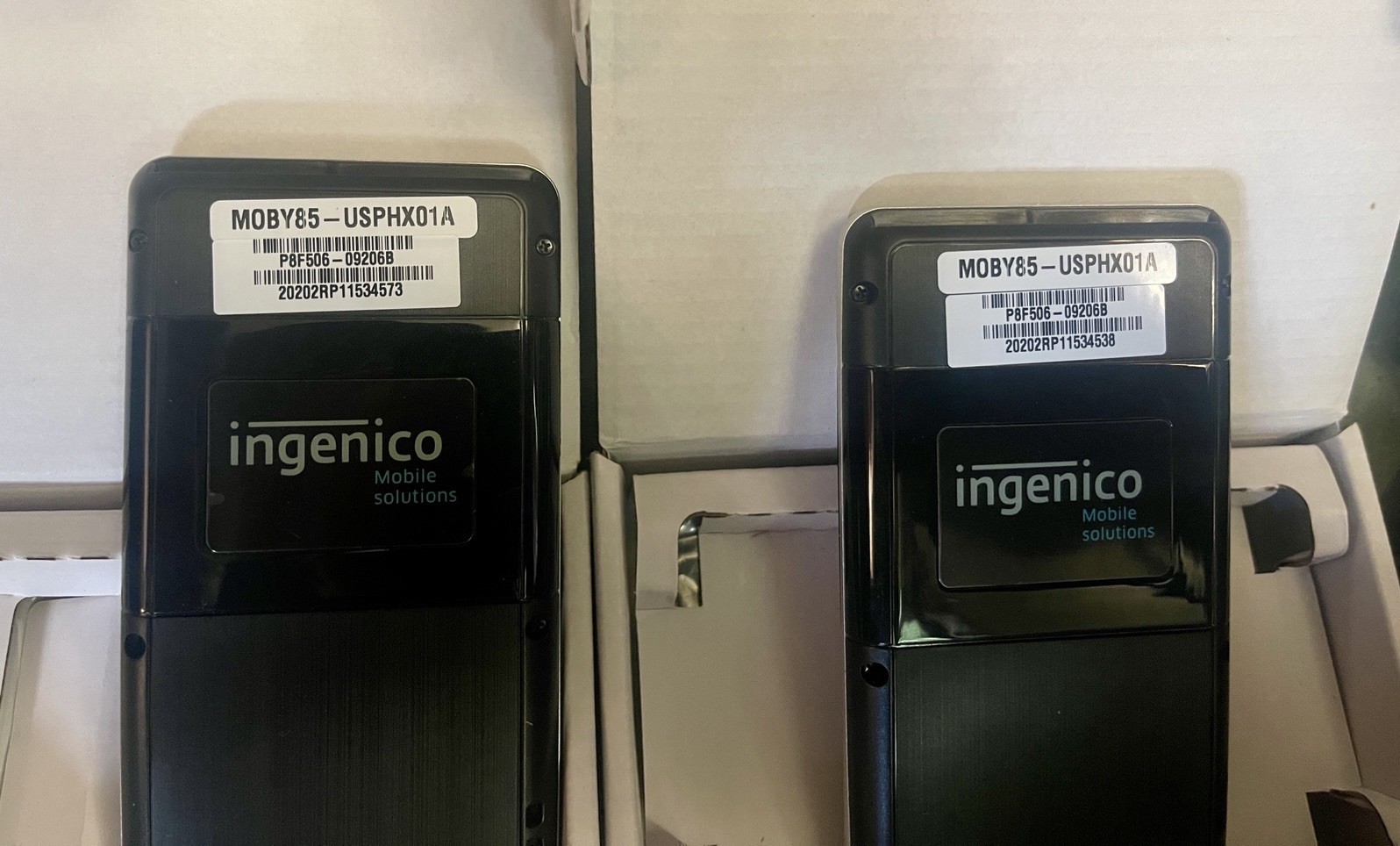 INGENICO MOBILE SOLUTIONS MOBY 8500 P8F506-09219A 2.4″ LCD CARD READERS/LOT OF 2