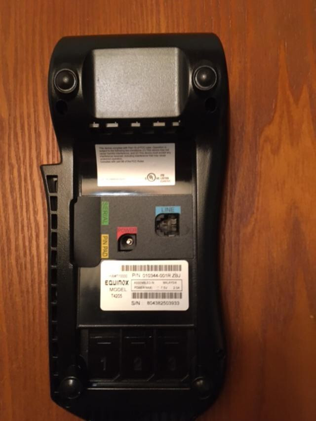 Equinox Model T4205 Credit Card Processing Terminal, lightly used with roll