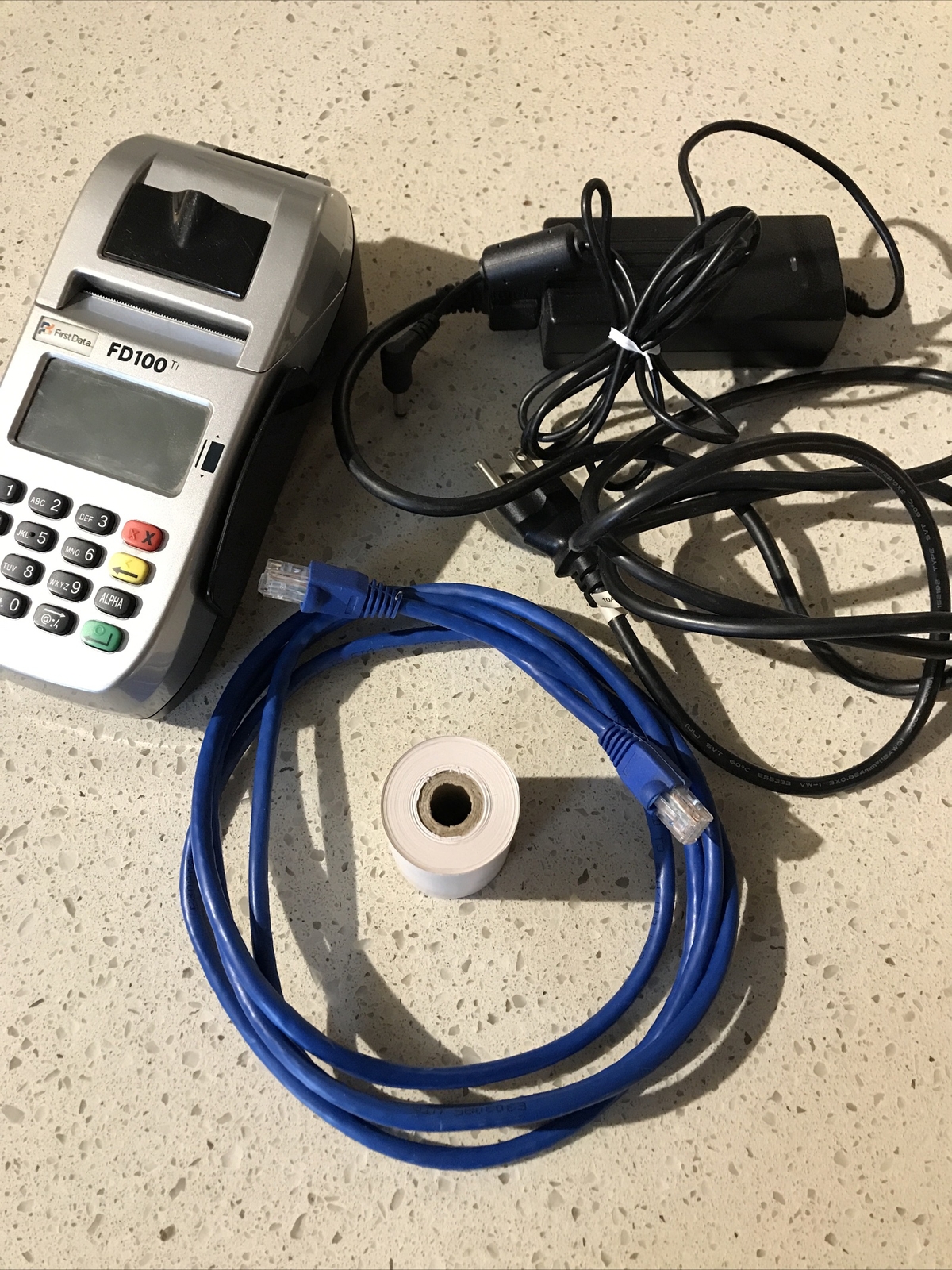 First Data FD100ti Silver Credit Card Terminal – Power cord