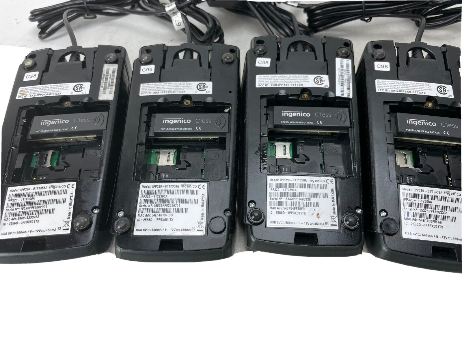 LOT OF 5 Ingenico iPP320 Pin Pad Payment Terminal Swipe Card Reader IPP320