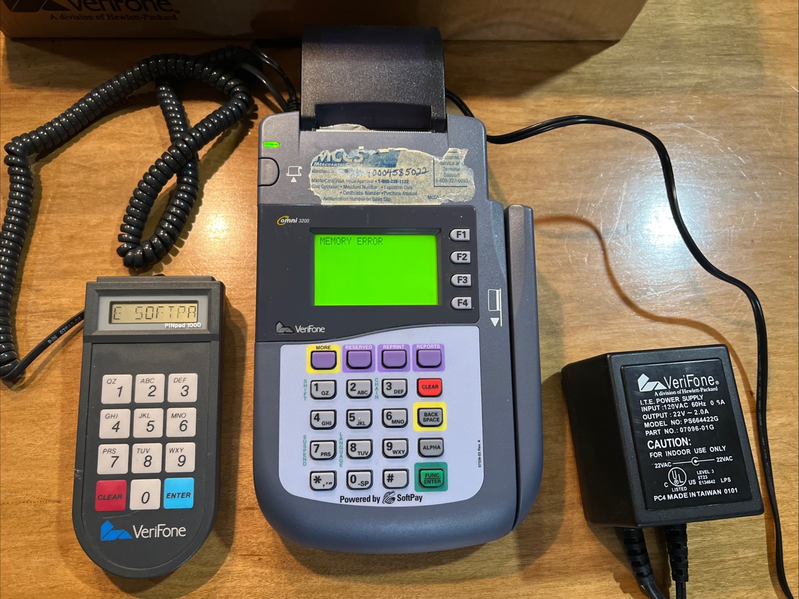 Veriphone Omni 3200 Bundle With Pin Pad 1000 And Power Supply