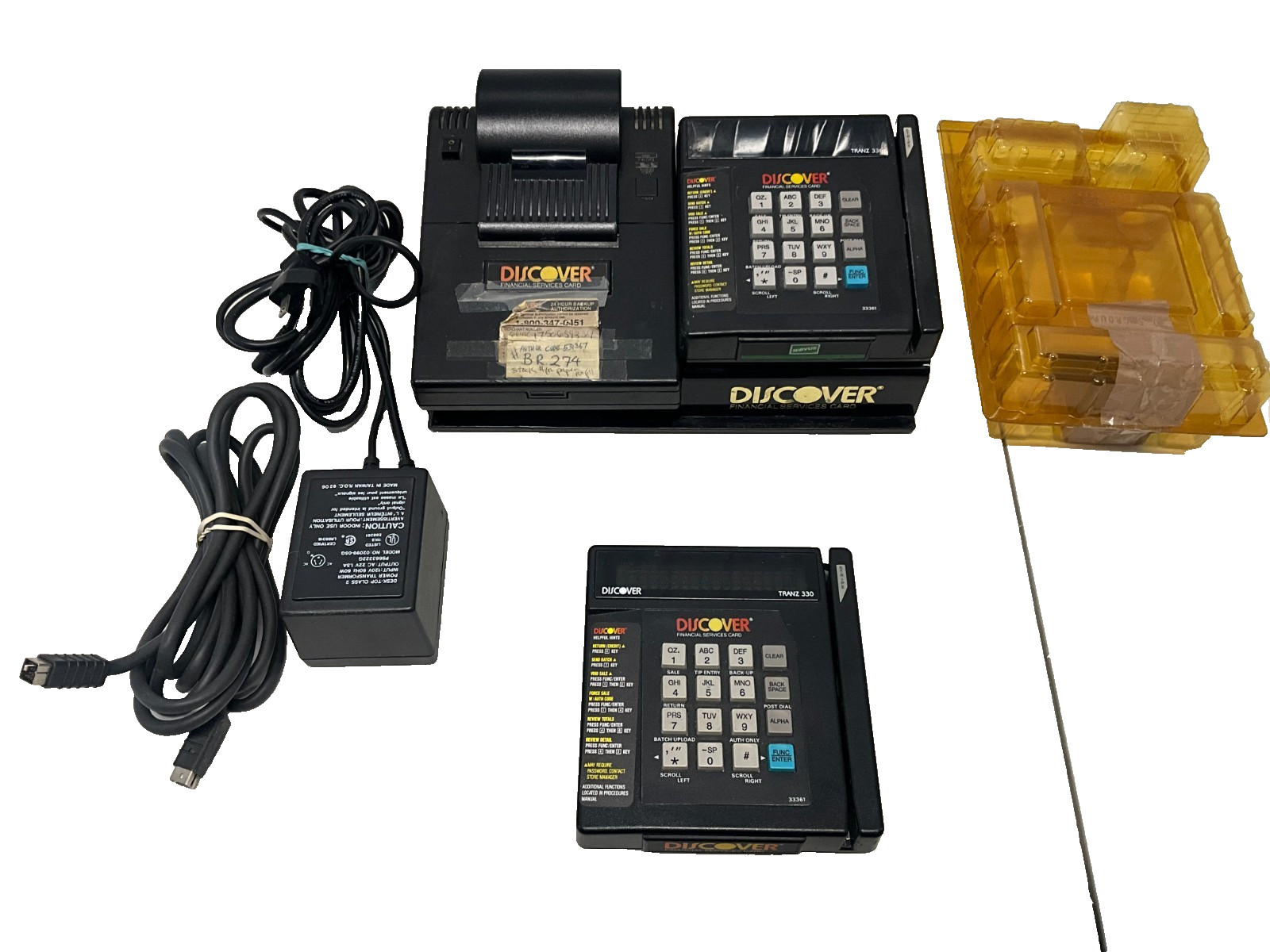 Vintage Discover Tranz 330 POS Credit Card Terminal & VeriFone Printer 250