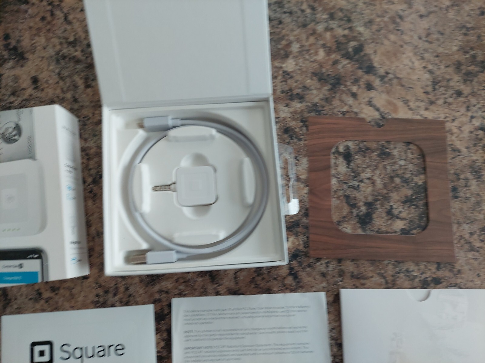 New open box Square Reader Accessories Only phone jack reader Sticker USB cable