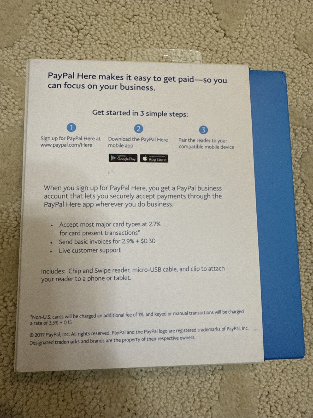 PayPal PCSUSDCRT Chip and Swipe Reader – Black