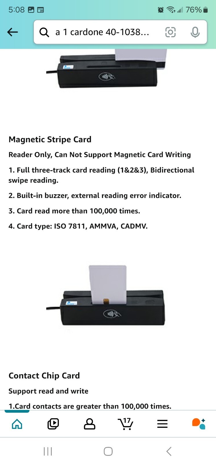 YL160-QICARWOW 4 In 1 USB Magnetic Swipe Card Reader-Plug and Play-480 mps